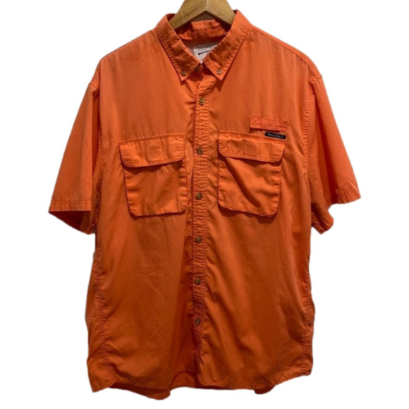 FIELD & Stream Men's Vented S/S Shirt Size XL Orange Fishing Outdoor Utility 🌟 - Picture 1 of 7